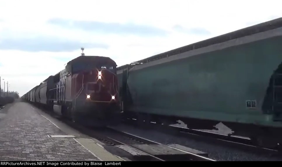 CN grain train passing CN A432